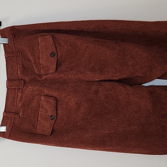 Madewell High Waist Tapered Corduroy Pants      Rust Red Trousers Size 4 - Picture 12 of 16